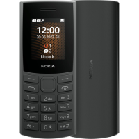 Nokia 105 4G 2024 Black 1.8" 128MB 4G Unlocked & SIM Free Mobile Phone