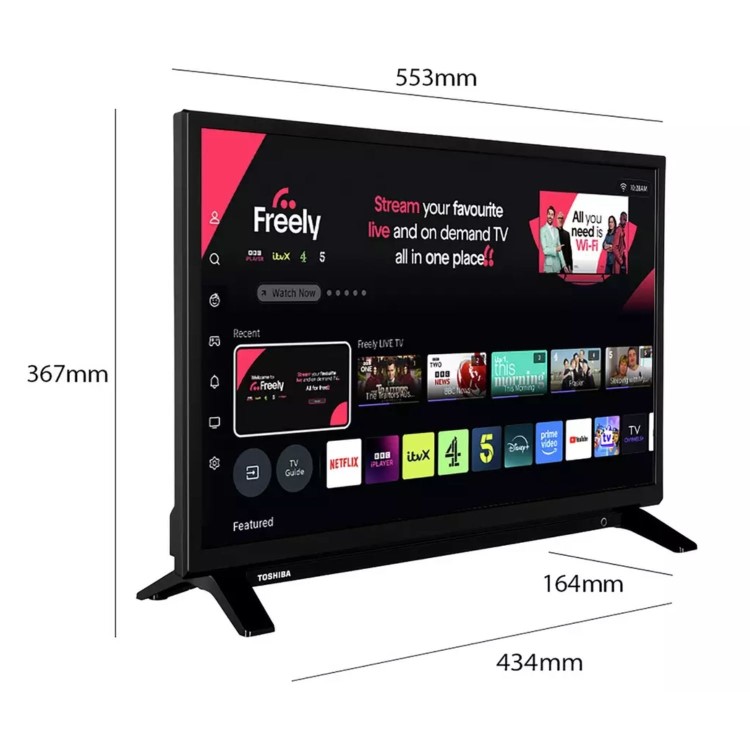 Toshiba 24WV2553DB 24" HD Ready Smart LED TV with HDR10 Dolby Audio & Freely Streaming