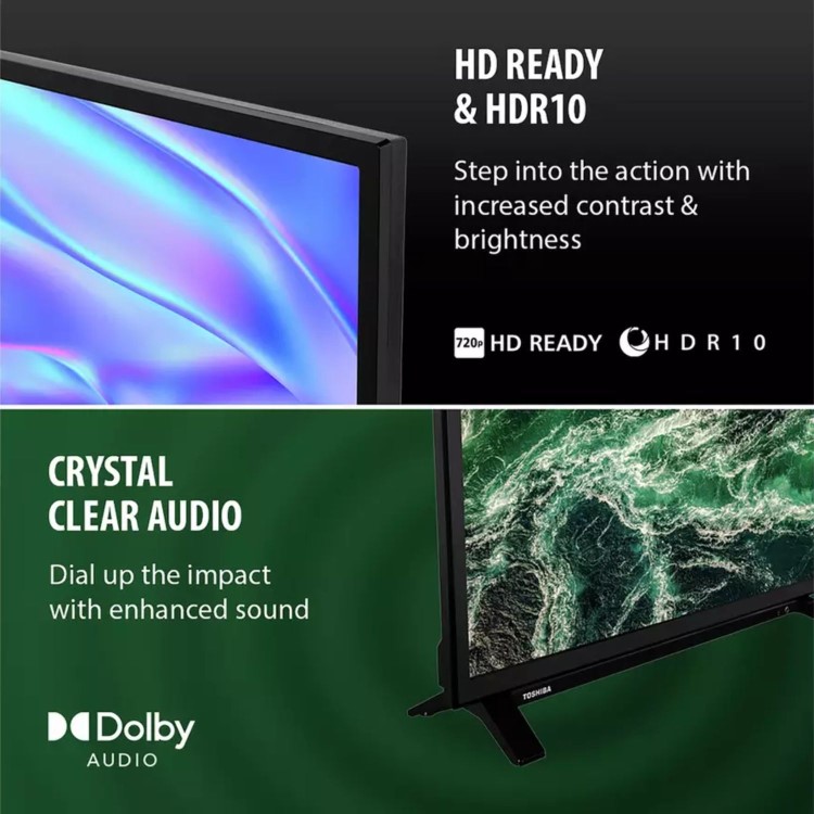 Toshiba 24WV2553DB 24" HD Ready Smart LED TV with HDR10 Dolby Audio & Freely Streaming