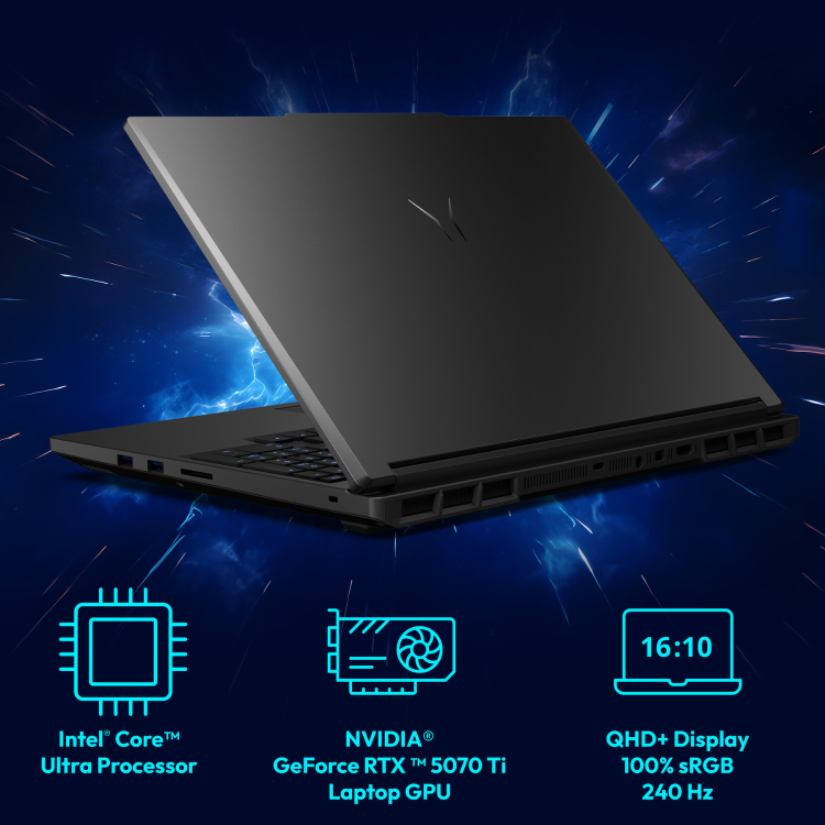 Medion ERAZER Major 16 Intel Core Ultra 9 32GB RAM 2TB SSD RTX 5070Ti 300Hz 16 Inch Windows 11 Gaming Laptop