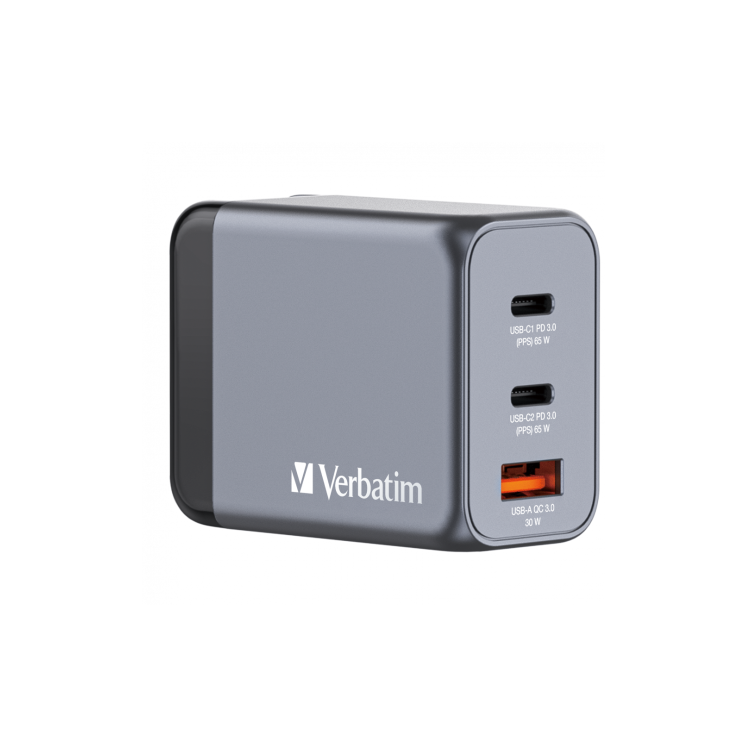 Verbatim 3-Port GaN 65W Laptop Charger