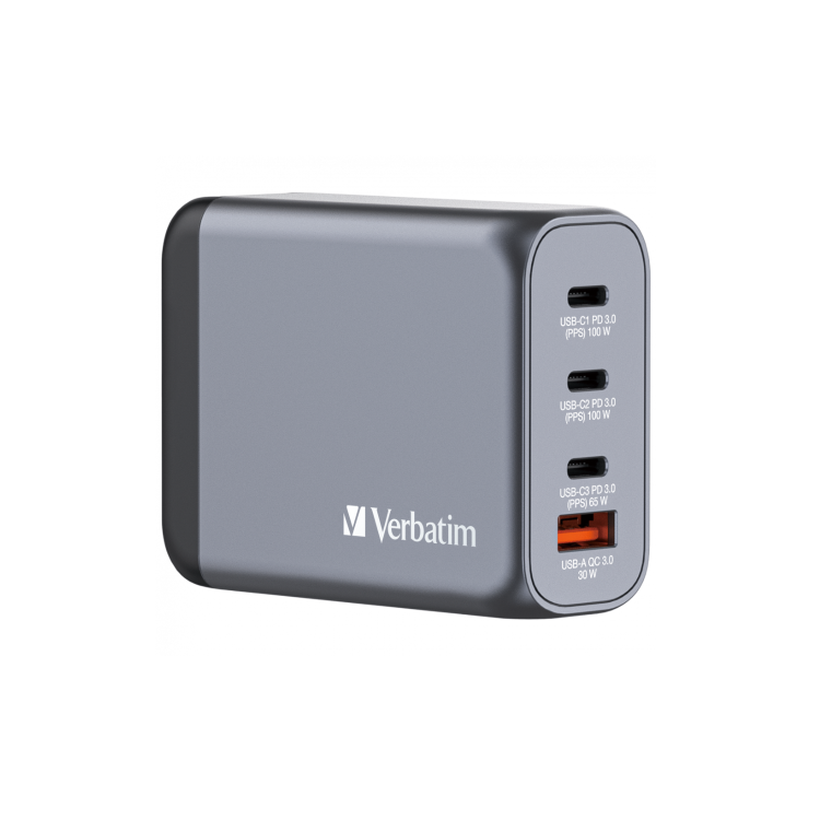 Verbatim 4-Port GaN 100W Laptop Charger