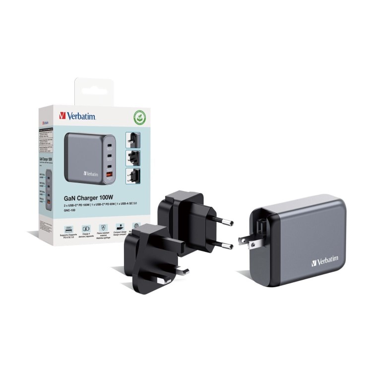 Verbatim 4-Port GaN 100W Laptop Charger