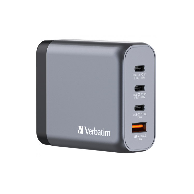Verbatim 4-Port GaN 140W Laptop Charger