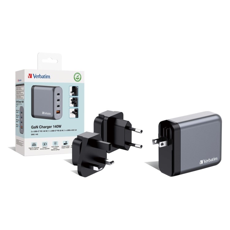 Verbatim 4-Port GaN 140W Laptop Charger