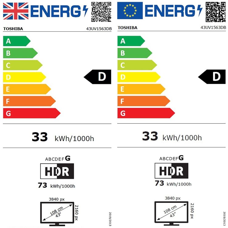 Toshiba 43UV1563DB 43 Smart 4K Ultra HD TV – Dolby Vision & Freely Streaming