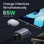 Ugreen 65W 3-Port GaN Charger - Grey