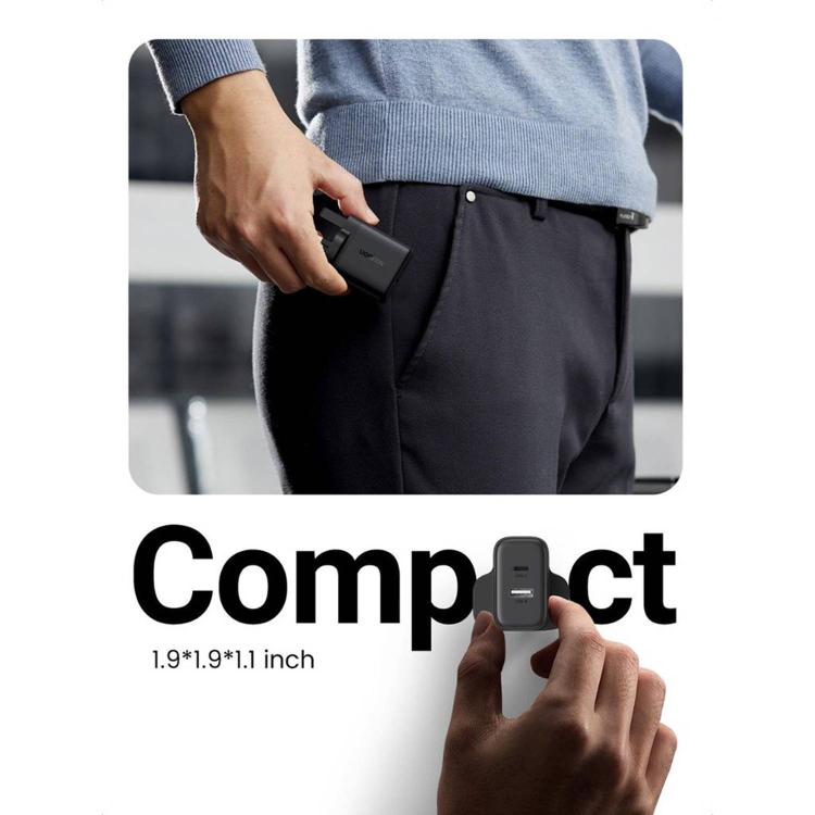 Ugreen 20W Dual Port PD Charger - Black