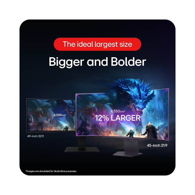 LG UltraGear 45" OLED WQHD 240Hz 0.03ms UltraWide Curved Gaming Monitor