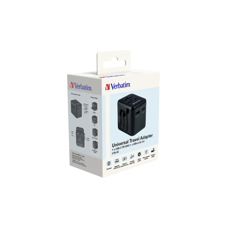 Verbatim UTA-02 20W Universal Travel Adapter