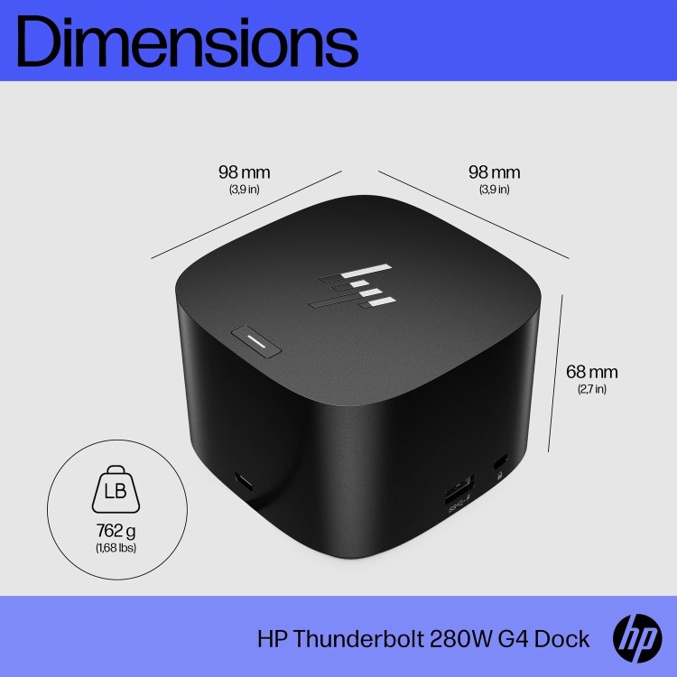 Box Open HP Thunderbolt 280W G4 Docking Station
