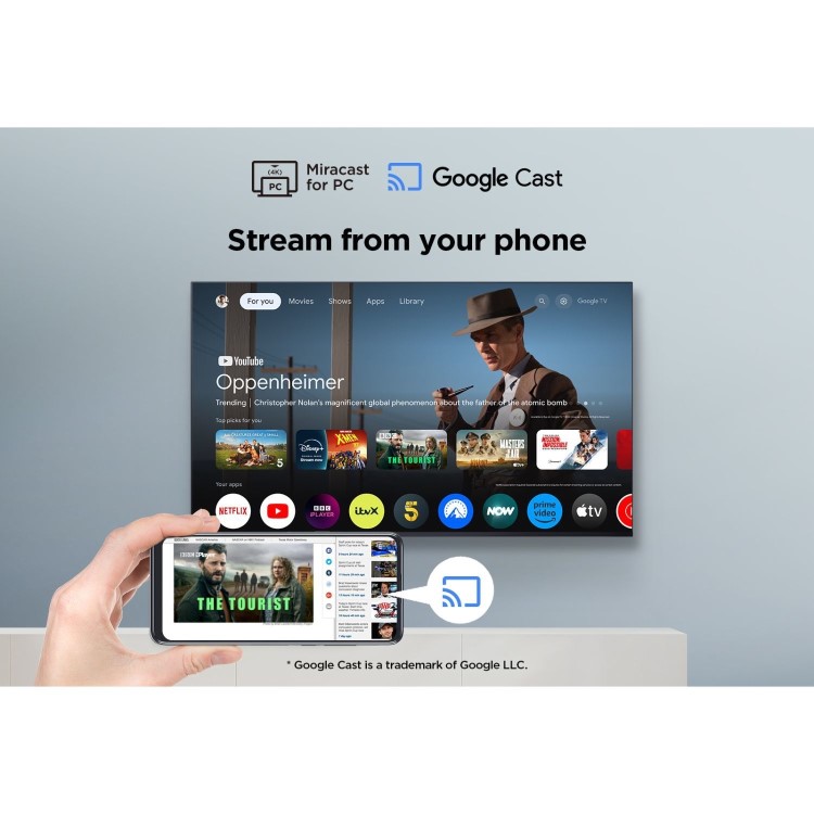 TCL 50P7K-UK 50-Inch QLED 4K HDR Smart TV  Dolby Vision HDR10+ & Google TV