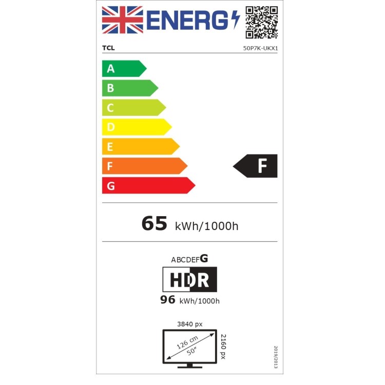 TCL 50P7K-UK 50-Inch QLED 4K HDR Smart TV  Dolby Vision HDR10+ & Google TV