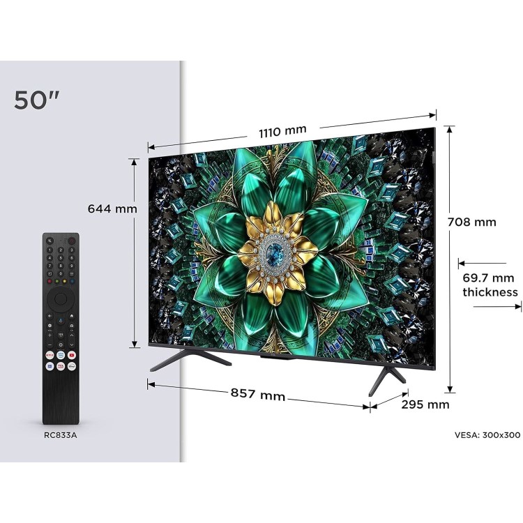 TCL 50Q6C-UK 50 Inch 4K QD Mini-LED Smart TV  Google TV & Dolby Vision