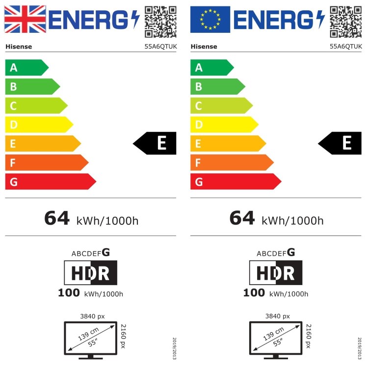 Hisense A6QTUK 55 inch Smart 4K Ultra HD TV