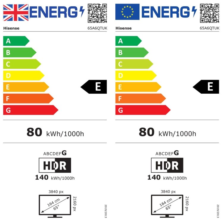 Hisense A6QTUK 65 inch Smart 4K Ultra HD TV