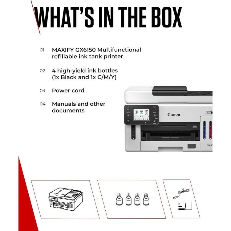 Canon MAXIFY GX6150 A4 Colour Multifunction Inkjet Printer