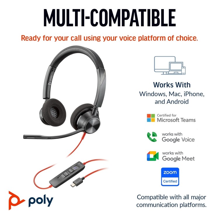 Poly Blackwire 3320 Wired Headset