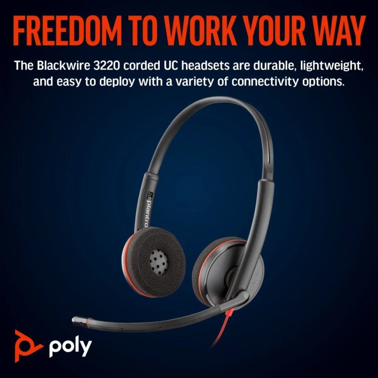 Poly Blackwire 3220 Wired Headset