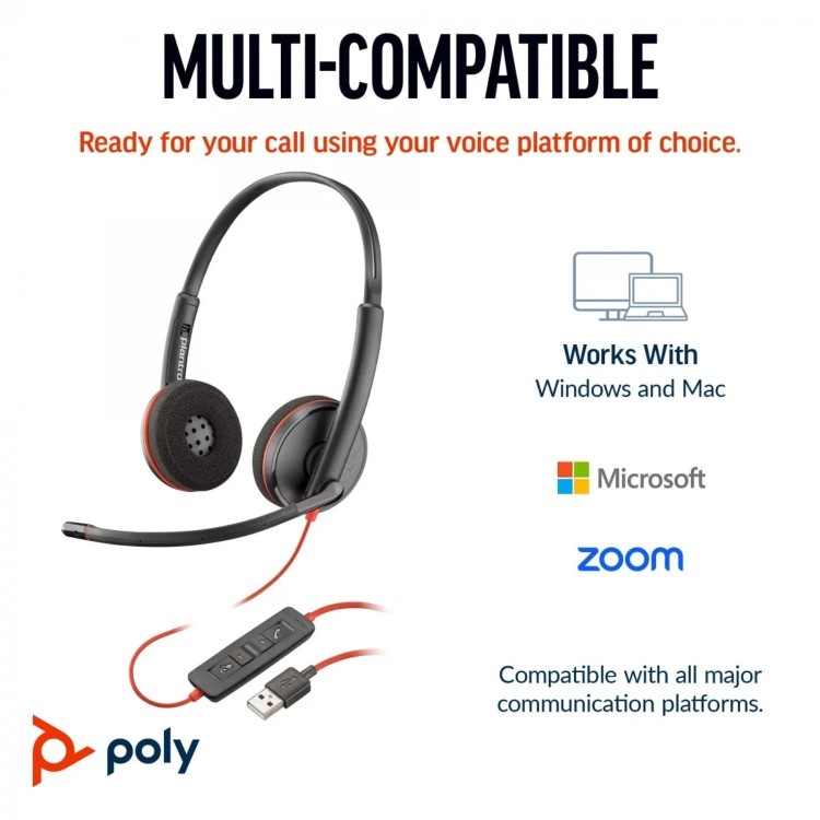 Poly Blackwire 3220 Wired Headset