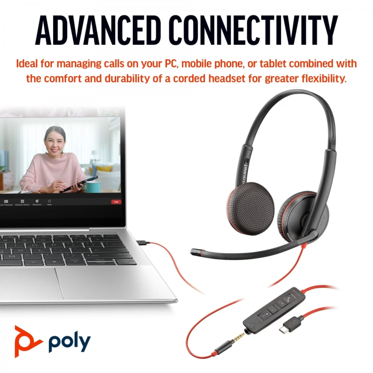 Poly Blackwire 3225 Wired Headset