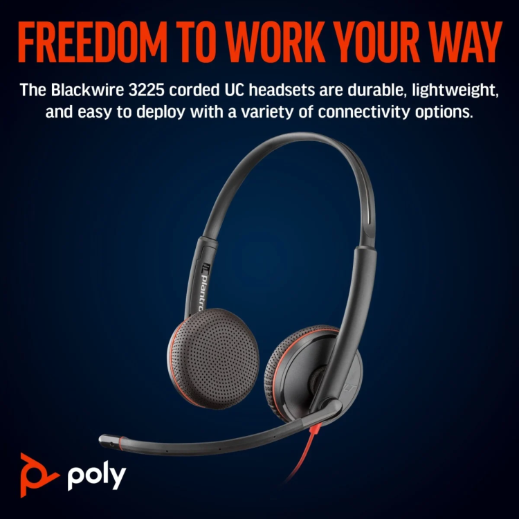Poly Blackwire 3225 Wired Headset