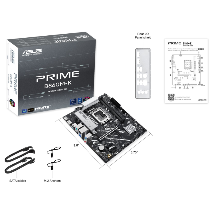ASUS Prime B860M-K Intel B860 LGA 1851 DDR5 Micro ATX Motherboard