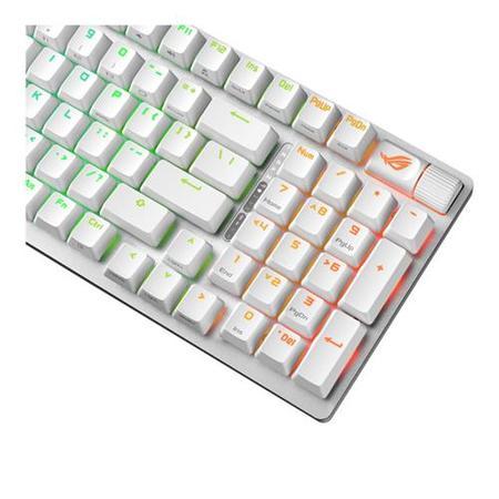 ASUS ROG Strix Scope II 96 Wireless Gaming Keyboard White, Tri-Mode Connection, Dampening Foam & Switch-Dampening Pads, Hot-Swappable Pre-lubed ROG NX Snow Switches, PBT Keycaps, RGB-White, UK Layout