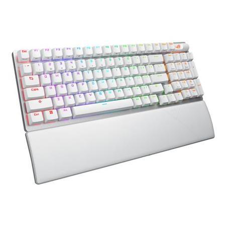 ASUS ROG Strix Scope II 96 Wireless Gaming Keyboard White, Tri-Mode Connection, Dampening Foam & Switch-Dampening Pads, Hot-Swappable Pre-lubed ROG NX Snow Switches, PBT Keycaps, RGB-White, UK Layout