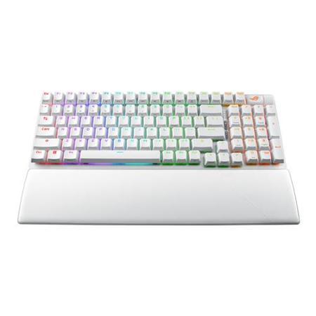 ASUS ROG Strix Scope II 96 Wireless Gaming Keyboard White, Tri-Mode Connection, Dampening Foam & Switch-Dampening Pads, Hot-Swappable Pre-lubed ROG NX Snow Switches, PBT Keycaps, RGB-White, UK Layout