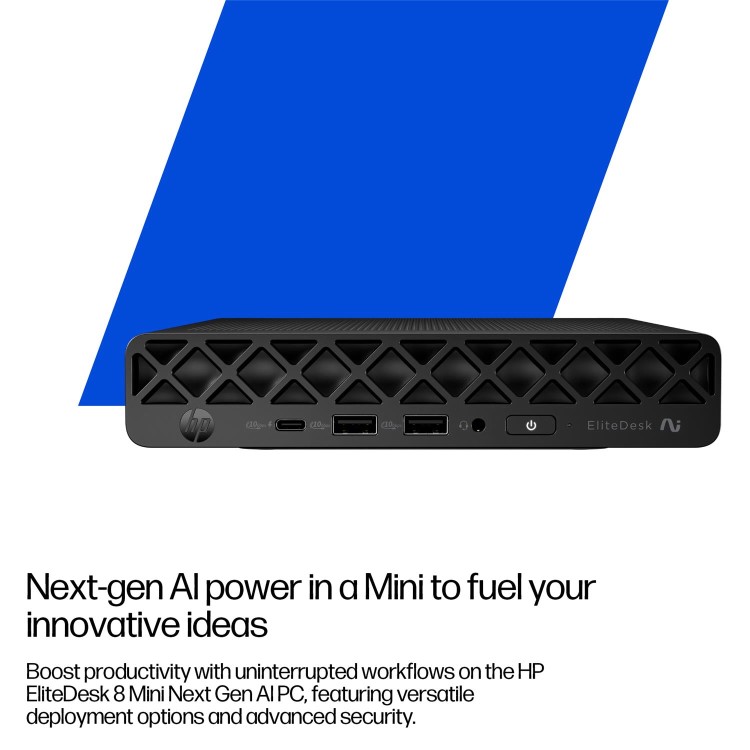 HP EliteDesk 8 Mini G1a AI AMD Ryzen Al 7 350 32GB RAM 1TB SSD Windows 11 Pro Mini PC