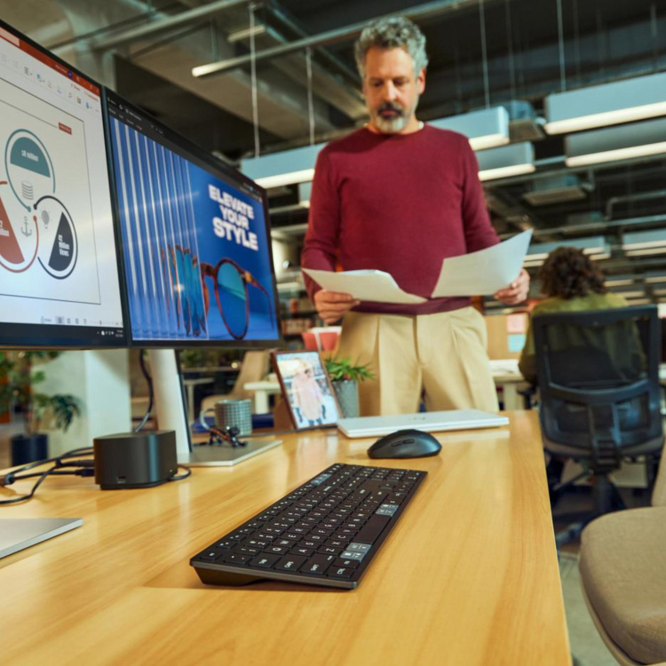 HP 725 Multi-Device Rechargeable Wireless Keyboard and Mouse Combo