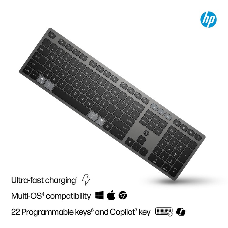 HP 725 Multi Device Full Size Wireless Keyboard
