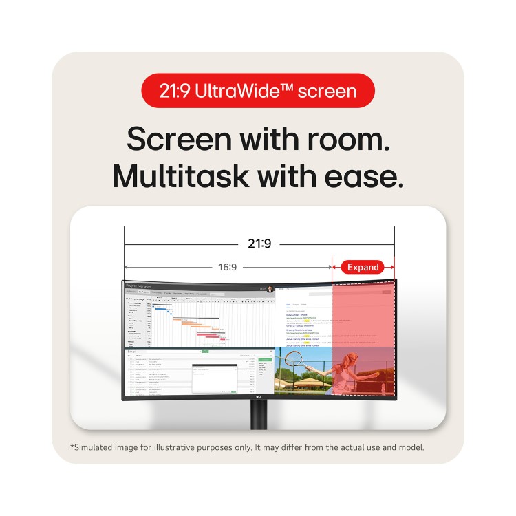 LG UltraWide 34WR55QK 34" VA WQHD 100Hz USB-C Curved Monitor 
