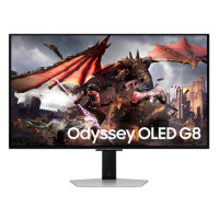 Refurbished Samsung Odyssey G8 LS32DG802SUXXU 32" OLED 240Hz 0.03ms 4K Ultra HD Smart Gaming Monitor - Black & Silver