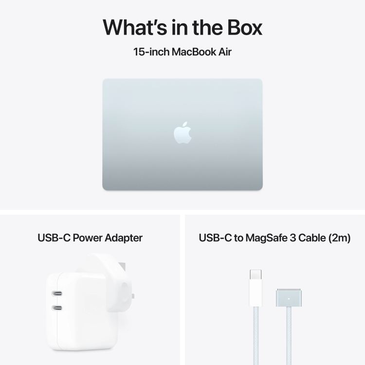 Apple MacBook Air 15 Inch M4 16GB RAM 256GB SSD 2025 - Sky Blue