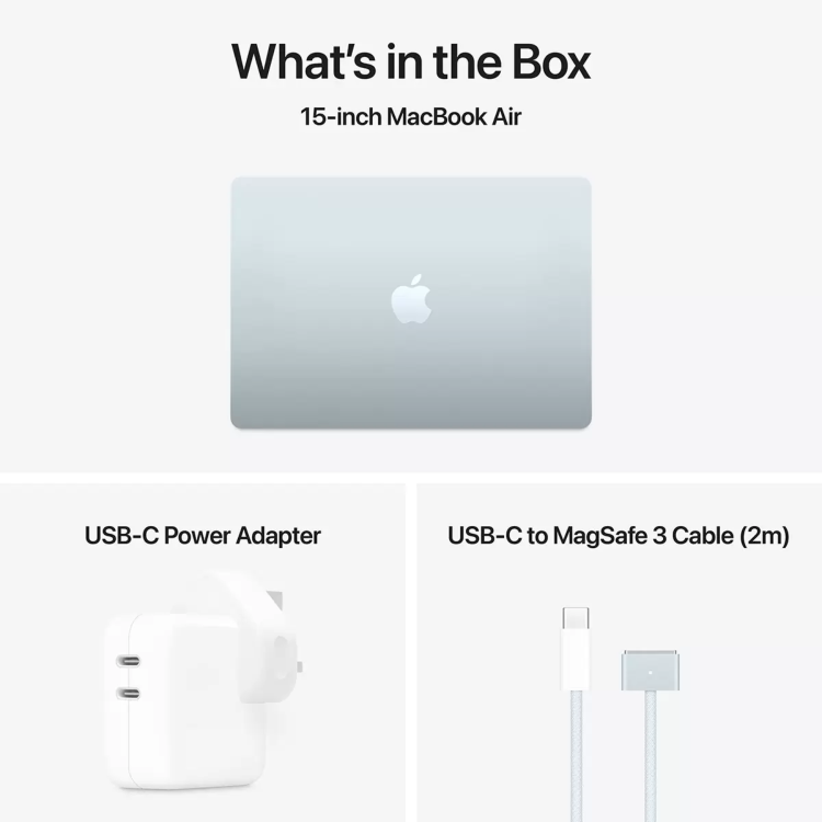 Apple MacBook Air 15 Inch M4 16GB RAM 512GB SSD 2025 - Sky Blue