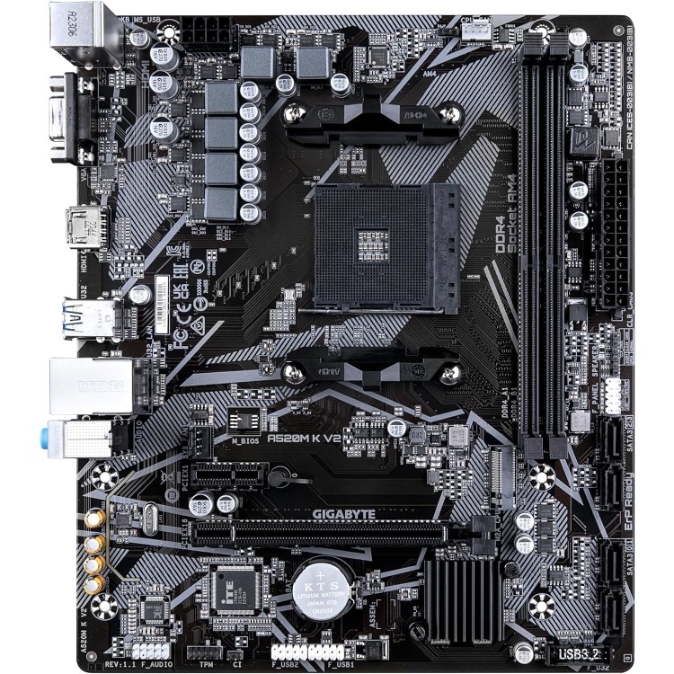Gigabyte A520M K V2 AMD A520 AM4 DDR4 Micro ATX Motherboard