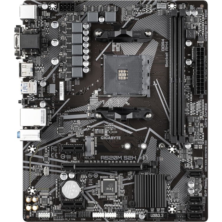 Gigabyte A520M S2H AMD A520 AM4 DDR4 Micro ATX Motherboard