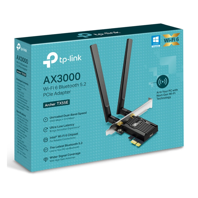 TP-Link AX3000 Wi-Fi6 Bluetooth PCIe Adapter