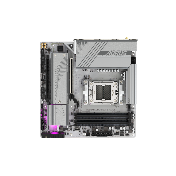 Gigabyte B650M AORUS ELITE AX ICE AMD AM5 DDR5 Micro ATX Wi-Fi Motherboard