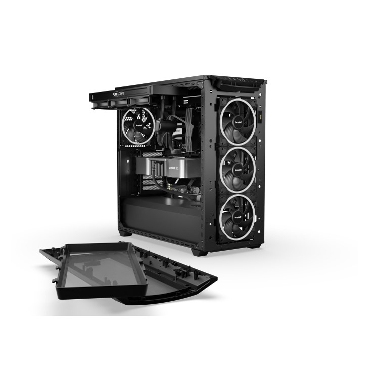 Be Quiet Shadow Base 800 FX BGW63 Airflow Optimized Mid Tower Case Aluminum Black Chassis