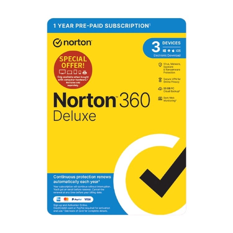 Norton 360 Deluxe with Wireless Mouse and 11-13 Inch Laptop Sleeve