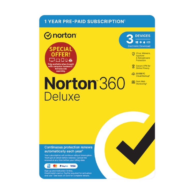 Microsoft Office Home & Student + Norton 360 Deluxe 12 Month Subscription ESD Bundle