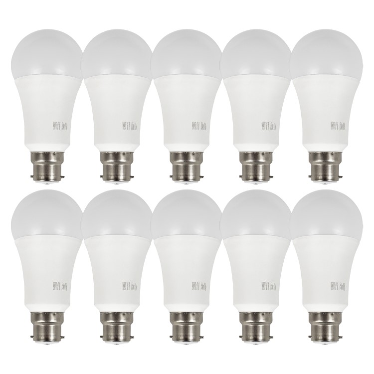 electriQ Smart dimmable colour Wifi Bulb with B22 bayonet ending - Alexa & Google Home compatible - 10 Pack