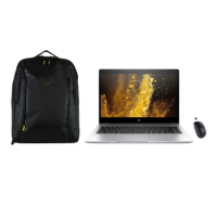 Refurbished HP EliteBook 840 G6 Ultrabook 14 Inch Laptop with Laptop Backpack and Genius NX-7000 Wireless Mouse Black