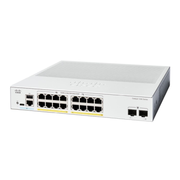 Cisco Catalyst C1200-16P-2G 16-Port PoE+ Rack-mountable Smart Managed Switch
