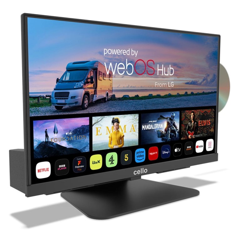 Cello 19 inch 12 Volt DVD Traveller Smart Frameless TV Ultrafast WebOS