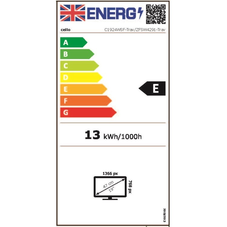 Cello 19 inch 12 Volt DVD Traveller Smart Frameless TV Ultrafast WebOS