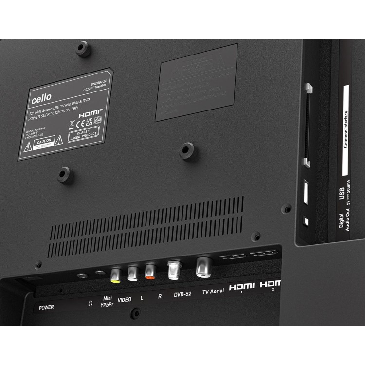 Cello 22 inch 12 volt DVD Traveller Caravan Frameless TV